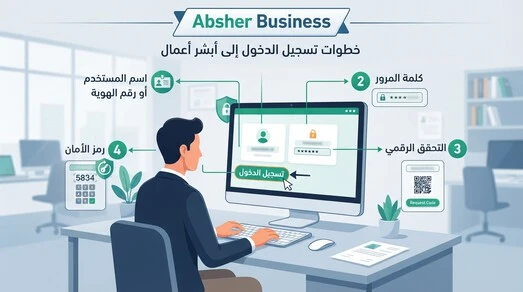 خطوات تسجيل الدخول إلى أبشر أعمال
