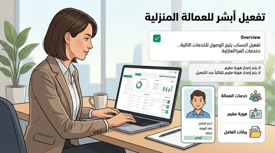 تفعيل أبشر للعمالة المنزلية وخدمات صاحب العمل