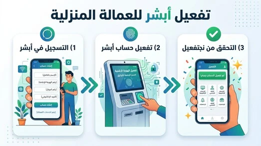 خطوات تفعيل أبشر للعمالة المنزلية بالتسلسل