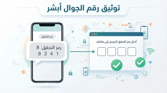 توثيق رقم الجوال أبشر باستخدام رمز التحقق