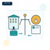أيقونة أبشر أعمال توضّح الفرق بين أبشر أعمال وأبشر أفراد، وتظهر مبنى تجاريًا وحقيبة أعمال وملف مستخدم.