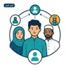 أيقونة أبشر أفراد توضّح المستخدمين المستفيدين من المنصة، وتشمل المواطن والمقيم والزائر وأفراد الأسرة.