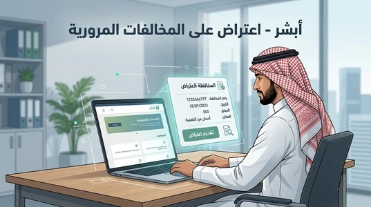 أبشر الاعتراض على المخالفات المرورية وتقديم اعتراض إلكتروني