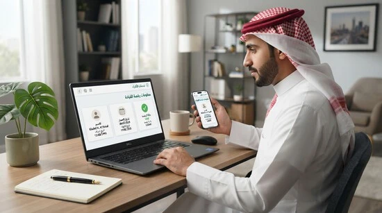 مستخدم يتحقق من معلومات وصلاحية رخصة القيادة إلكترونيًا