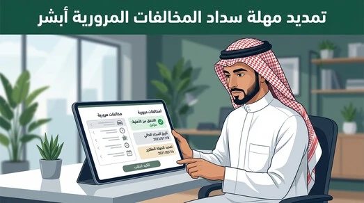 تمديد مهلة سداد المخالفات المرورية أبشر وخطوات طلب التمديد إلكترونيًا