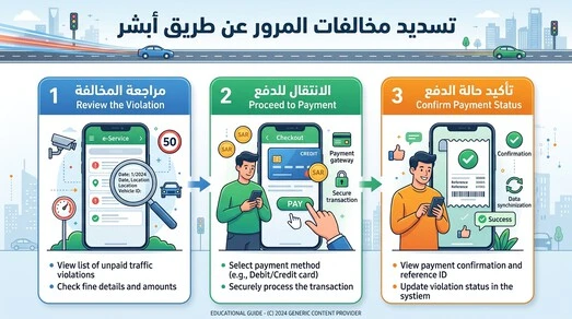 خطوات تسديد مخالفات المرور عن طريق أبشر