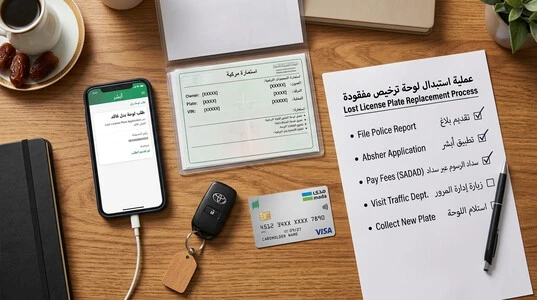 طريقة طلب لوحة بدل فاقد عن طريق أبشر